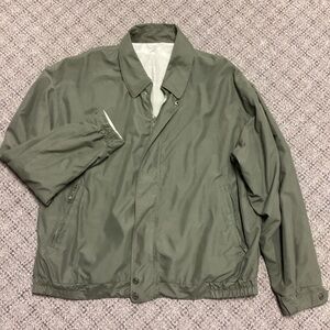 Vintage J. G. Hook Olive Green Reversible Tan Lightweight Zip Up Jacket Mens XL